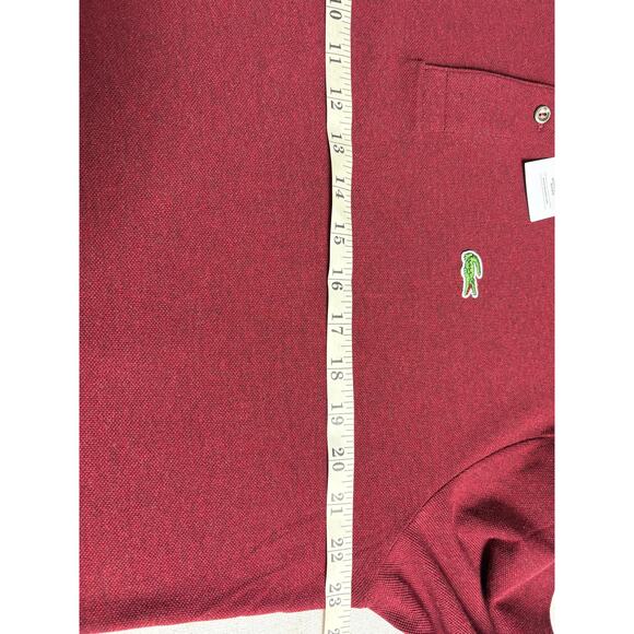 Lacoste Men's Polo Shirt Long Sleeve Size XL Red Burgundy NWT Classic Fit Cotton - Picture 8 of 8